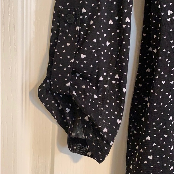 Sheer Black Heart Print Blouse - Picture 6 of 10